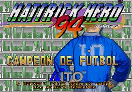 Title screen of Hat Trick Hero '94 on the Arcade.