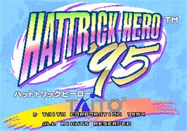 Title screen of Hat Trick Hero '95 on the Arcade.