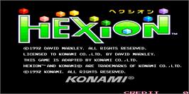 Title screen of Hexion on the Arcade.