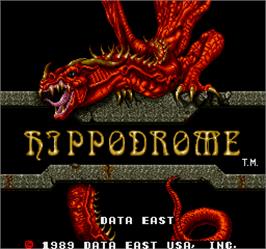 Title screen of Hippodrome on the Arcade.