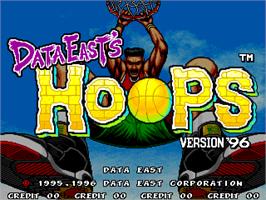 Title screen of Hoops '96 on the Arcade.