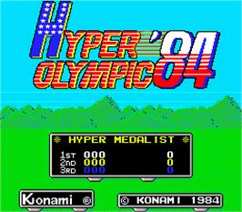 Title screen of Hyper Olympic '84 on the Arcade.