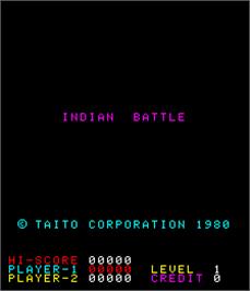 Title screen of Indian Battle on the Arcade.