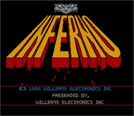 Title screen of Inferno on the Arcade.