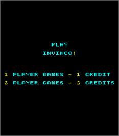 Title screen of Invinco on the Arcade.