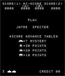 Title screen of Jatre Specter on the Arcade.