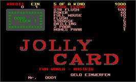 Title screen of Jolly Card on the Arcade.