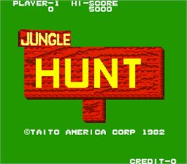 Title screen of Jungle Hunt on the Arcade.