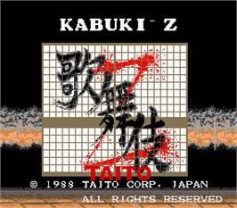 Title screen of Kabuki-Z on the Arcade.