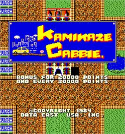 Title screen of Kamikaze Cabbie on the Arcade.