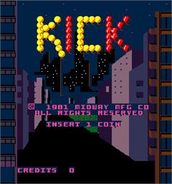 Title screen of Kick on the Arcade.