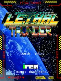 Title screen of Lethal Thunder on the Arcade.