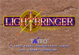 Title screen of Light Bringer on the Arcade.