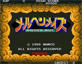 Title screen of Marchen Maze on the Arcade.