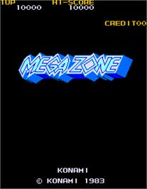 Title screen of Mega Zone on the Arcade.