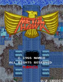 Title screen of Metal Hawk on the Arcade.