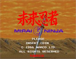 Title screen of Mirai Ninja on the Arcade.