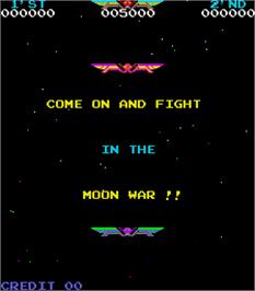 Title screen of Moon War on the Arcade.