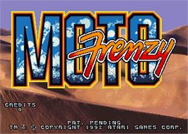 Title screen of Moto Frenzy on the Arcade.