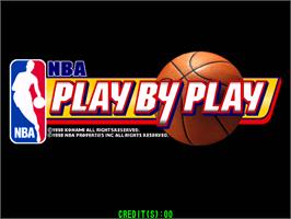 Title screen of NBA Play By Play on the Arcade.