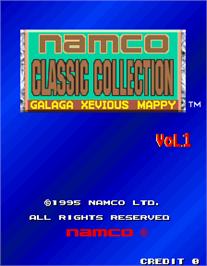 Title screen of Namco Classic Collection Vol.1 on the Arcade.