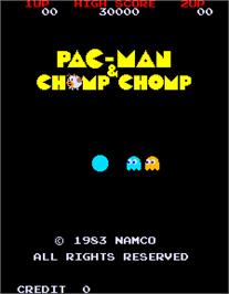 Title screen of Pac-Man & Chomp Chomp on the Arcade.