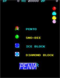 Title screen of Penta on the Arcade.