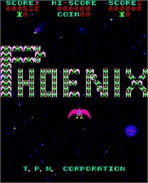 Title screen of Phoenix on the Arcade.