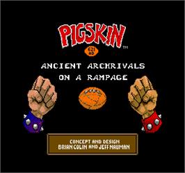 Title screen of Pigskin 621AD on the Arcade.