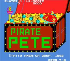 Title screen of Pirate Pete on the Arcade.