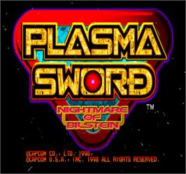 Title screen of Plasma Sword on the Arcade.