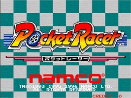 Title screen of Pocket Racer on the Arcade.