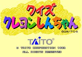 Title screen of Quiz Crayon Shinchan on the Arcade.
