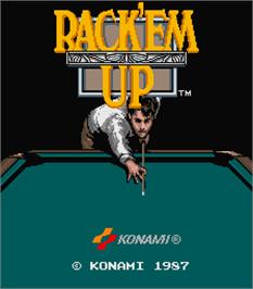 Title screen of Rack 'em Up on the Arcade.