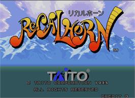 Title screen of Recalhorn on the Arcade.