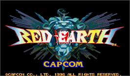 Title screen of Red Earth on the Arcade.