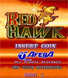 Title screen of Red Hawk on the Arcade.