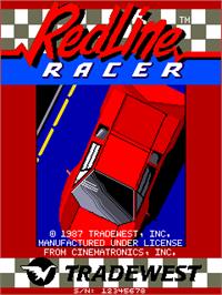 Title screen of Redline Racer on the Arcade.