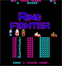 Title screen of Ring Fighter on the Arcade.