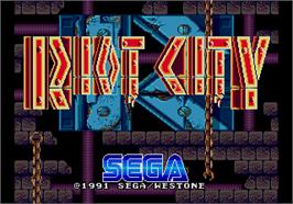 Title screen of Riot City on the Arcade.