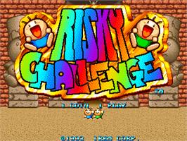 Title screen of Risky Challenge on the Arcade.