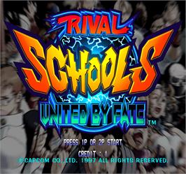 Title screen of Rival Schools on the Arcade.