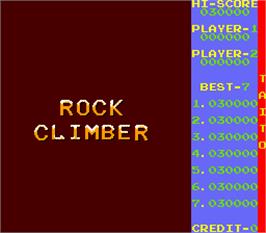 Title screen of Rock Climber on the Arcade.