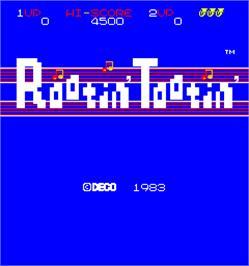 Title screen of Rootin' Tootin' on the Arcade.