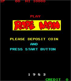 Title screen of Ropeman on the Arcade.