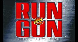 Title screen of Run and Gun on the Arcade.