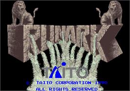 Title screen of Runark on the Arcade.