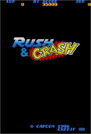 Title screen of Rush & Crash on the Arcade.