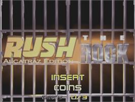 Title screen of San Francisco Rush: The Rock on the Arcade.