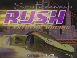 Title screen of San Francisco Rush on the Arcade.